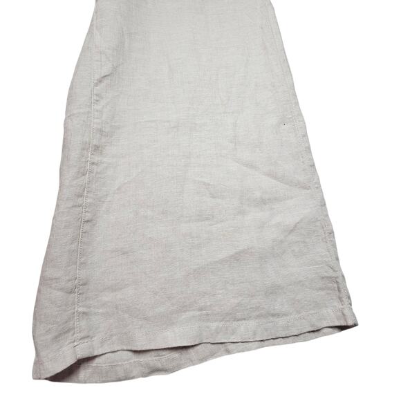 Tahari 100% Beige Linen Cropped Elastic Waist Pull-On Lagenlook Pants Size M - Picture 4 of 11